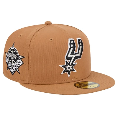 Casquette ajustée San Antonio Spurs 59FIFTY pour homme New Era Tan Color Pack
