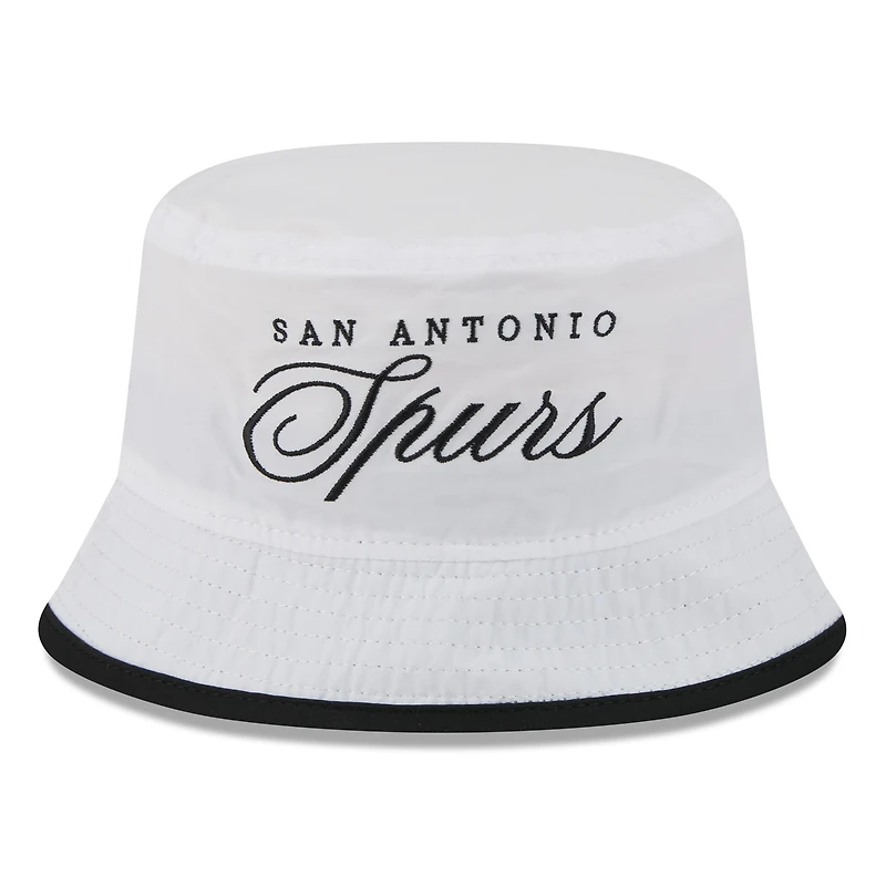 Bob New Era en nylon blanc/noir pour homme, San Antonio Spurs, draft NBA 2025