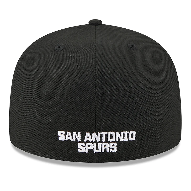 Men's New Era  White/Black San Antonio Spurs 2025 NBA Tip Off Split Panel 59FIFTY Fitted Hat