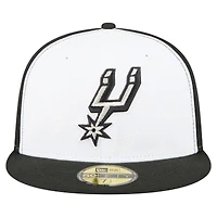Men's New Era  White/Black San Antonio Spurs Repeat 59Fifty Fitted Hat