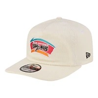 Casquette ajustable New Era blanche San Antonio Spurs 19TWENTY années 80 en velours côtelé chromé