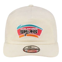 Casquette ajustable New Era blanche San Antonio Spurs 19TWENTY années 80 en velours côtelé chromé