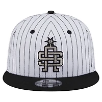 Casquette snapback New Era blanche San Antonio Spurs Deceptor à fines rayures 9FIFTY pour homme