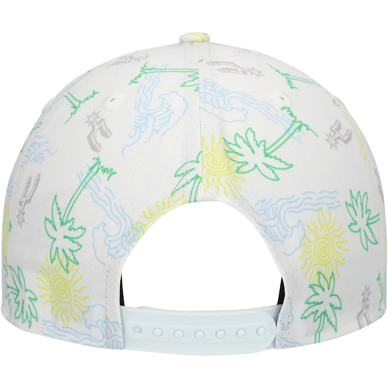 Men's New Era White San Antonio Spurs Palm Trees and Waves Golfer Adjustable Hat