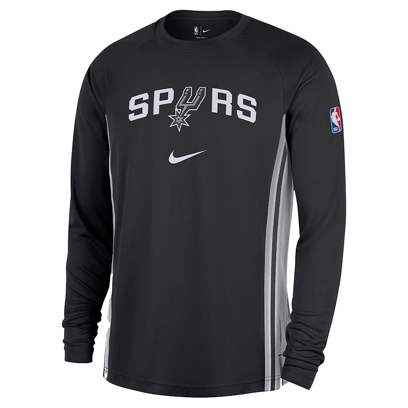 Men's Nike Black San Antonio Spurs 2025/26 Authentic Pre-Game Legend Dri-FIT Long Sleeve Shooting Shirt