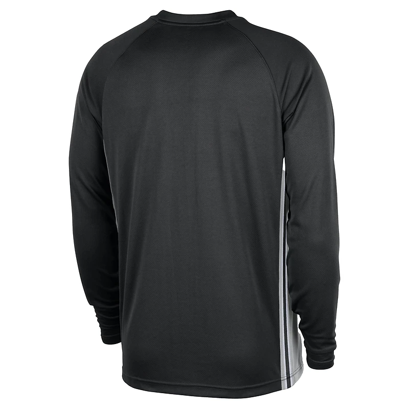 Men's Nike Black San Antonio Spurs 2025/26 Authentic Pre-Game Legend Dri-FIT Long Sleeve Shooting Shirt