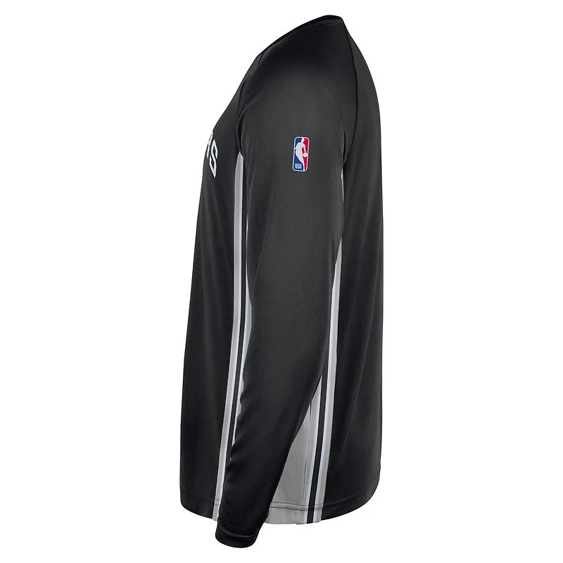 Men's Nike Black San Antonio Spurs 2025/26 Authentic Pre-Game Legend Dri-FIT Long Sleeve Shooting Shirt