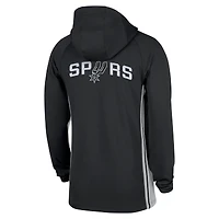 Veste à capuche Nike noire authentique San Antonio Spurs On Court Zone Quarter-Zip Dri-FIT pour homme