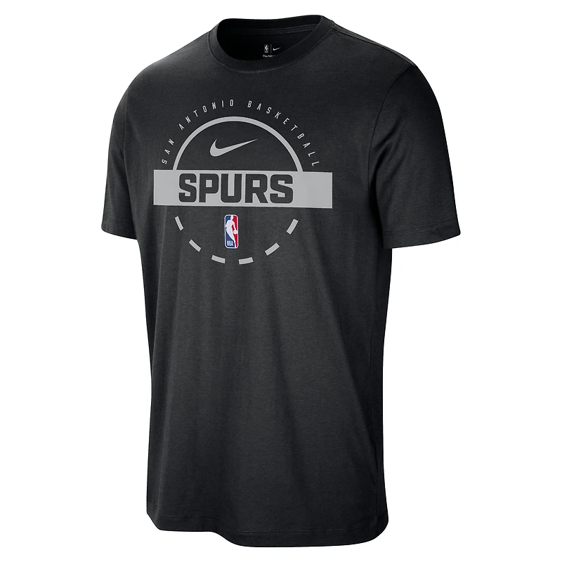 T-shirt d'entraînement Nike noir authentique des San Antonio Spurs pour homme
