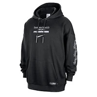 Sweat à capuche premium Nike Courtside Club San Antonio Spurs noir pour homme
