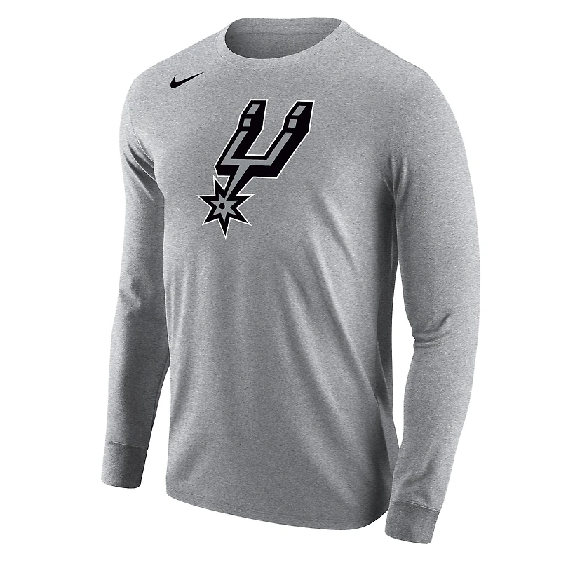 Men's Nike Gray San Antonio Spurs Logo Core Long Sleeve T-Shirt