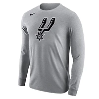 Men's Nike Gray San Antonio Spurs Logo Core Long Sleeve T-Shirt
