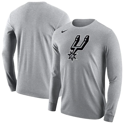 T-shirt à manches longues Nike gris San Antonio Spurs pour homme