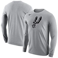 T-shirt à manches longues Nike gris San Antonio Spurs pour homme