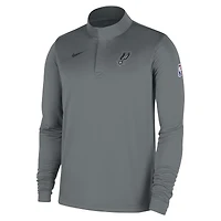Men's Nike Silver San Antonio Spurs 2025/26 Authentic Coaches Quarter-Zip Dri-Fit Top