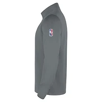 Haut Nike argent San Antonio Spurs 2025/26 Authentic Coaches Dri-Fit à quart de zip pour homme