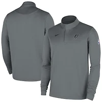 Men's Nike Silver San Antonio Spurs 2025/26 Authentic Coaches Quarter-Zip Dri-Fit Top
