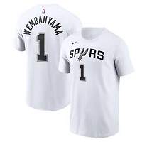 T-shirt pour homme San Antonio Spurs 2023 NBA Draft First Round Pick avec nom et numéro Nike Victor Wembanyama blanc