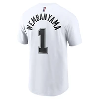 T-shirt pour homme San Antonio Spurs 2023 NBA Draft First Round Pick avec nom et numéro Nike Victor Wembanyama blanc