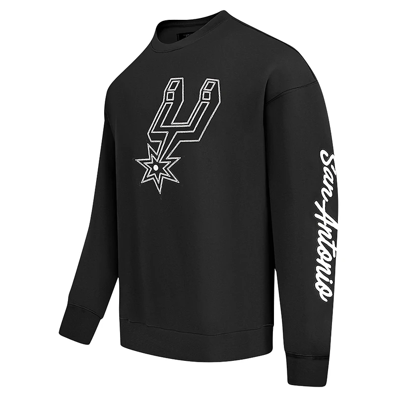 Men's Pro Standard Black San Antonio Spurs Paint the City Drop Shoulder Sweatshirt