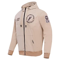 Sweat à capuche hybride entièrement zippé Pro Standard kaki pour hommes, San Antonio Spurs