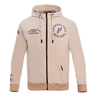 Sweat à capuche hybride entièrement zippé Pro Standard kaki pour hommes, San Antonio Spurs
