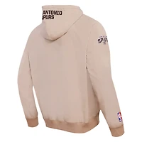 Sweat à capuche hybride entièrement zippé Pro Standard kaki pour hommes, San Antonio Spurs