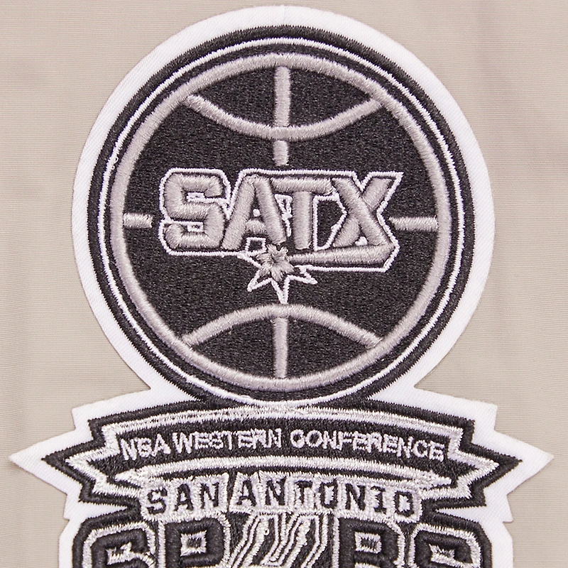 Sweat à capuche hybride entièrement zippé Pro Standard kaki pour hommes, San Antonio Spurs