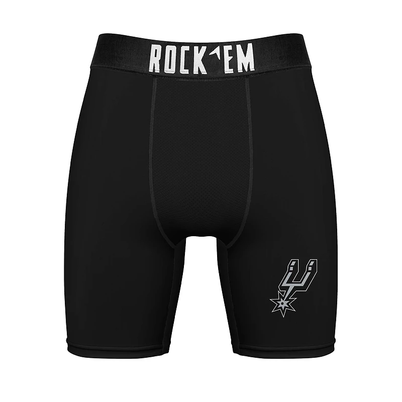 Men's Rock Em Socks San Antonio Spurs Primary Crew & Boxer Briefs Combo Pack