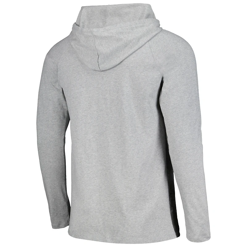 T-shirt à capuche manches longues Stadium Essentials pour hommes, gris chiné, San Antonio Spurs Atrium Raglan