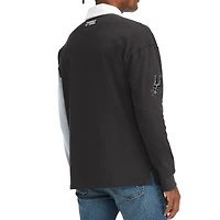 Men's Tommy Jeans Black/Gray San Antonio Spurs Ronnie Rugby Long Sleeve T-Shirt