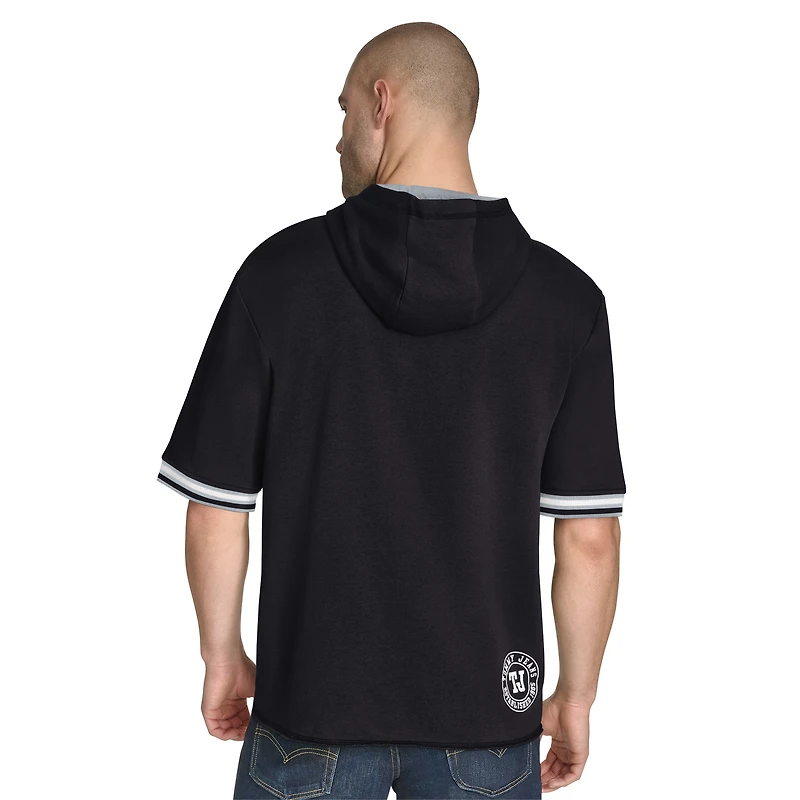 Sweat à capuche manches courtes Paul French Terry noir pour homme de Tommy Jeans San Antonio Spurs