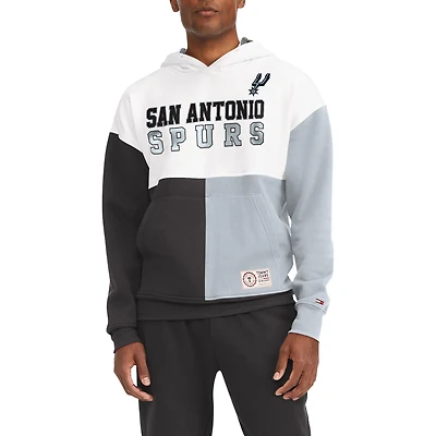 Men's Tommy Jeans White/Black San Antonio Spurs Andrew Split Pullover Hoodie