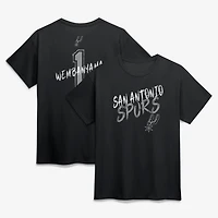T-shirt noir Victor Wembanyama San Antonio Spurs Hustle pour homme, avec nom et numéro