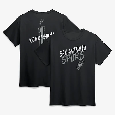 Men's Victor Wembanyama Black San Antonio Spurs Hustle Name & Number T-Shirt