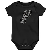Newborn Outerstuff  Black San Antonio Spurs Primary Logo Bodysuit
