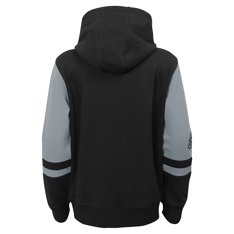 Sweat à capuche entièrement zippé noir San Antonio Spurs Straight To The League pour enfants d'âge préscolaire