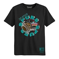 T-shirt noir Mitchell & Ness pour enfants d'âge préscolaire, San Antonio Spurs, dans le filet