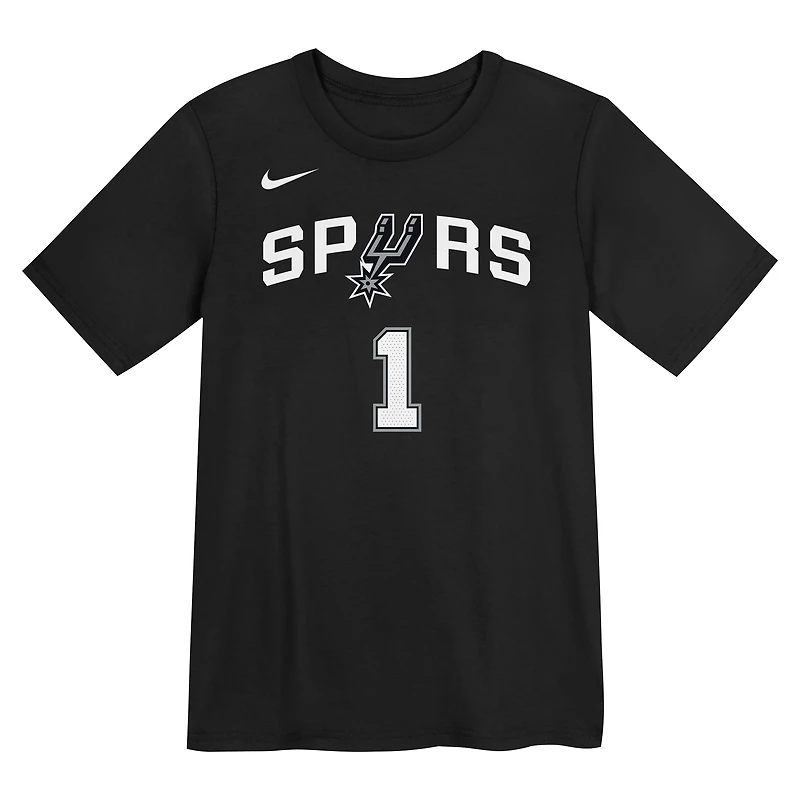 Preschool Nike Victor Wembanyama Black San Antonio Spurs Icon Name & Number T-Shirt