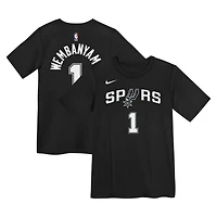 Preschool Nike Victor Wembanyama Black San Antonio Spurs Icon Name & Number T-Shirt