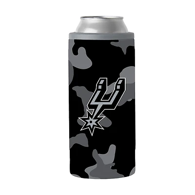 Glacière fine à motif camouflage noir de 12 oz des San Antonio Spurs
