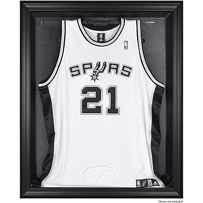 Vitrine de présentation du maillot avec logo de l'équipe des San Antonio Spurs (2002-2017) encadré noir
