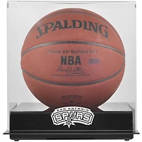 Vitrine de présentation du logo de l'équipe de basket-ball San Antonio Spurs (2002-2017) avec fond miroir