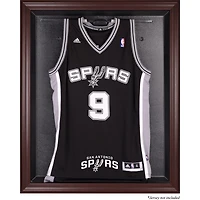 Vitrine de maillot avec logo de l'équipe en acajou encadrée des San Antonio Spurs