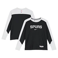 T-shirt noir à manches longues Stephon Castle des San Antonio Spurs, porté par un joueur de la saison NBA 2024-25 - Taille L