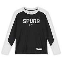 T-shirt noir à manches longues Stephon Castle des San Antonio Spurs, porté par un joueur de la saison NBA 2024-25 - Taille L