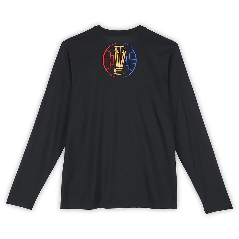 T-shirt noir à manches longues de la Coupe NBA, porté par Stephon Castle, San Antonio Spurs, saison 2024-25 - Taille XL