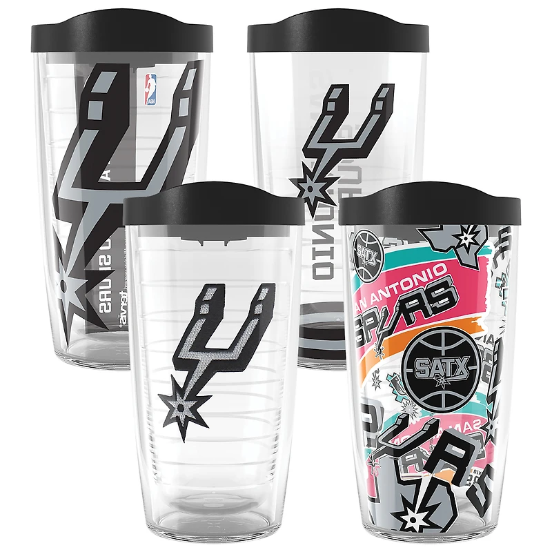 Tervis San Antonio Spurs paquet de quatre 16oz. Ensemble de gobelets classiques