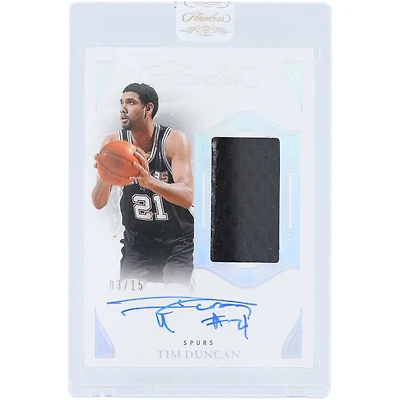 Tim Duncan San Antonio Spurs Autographed 2024-25 Panini Flawless Dual-Color Game-Used Relic #VPA-TDS #3/15 Card