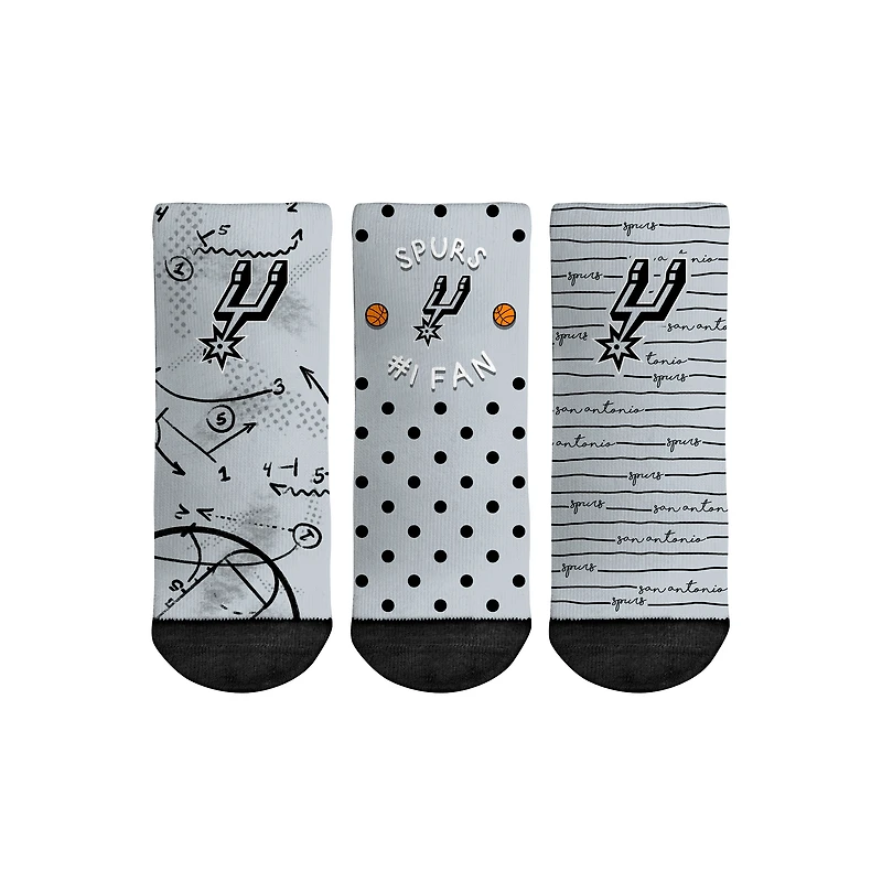 Toddler Rock Em Socks San Antonio Spurs #1 Fan 3-Pack Crew Socks Set